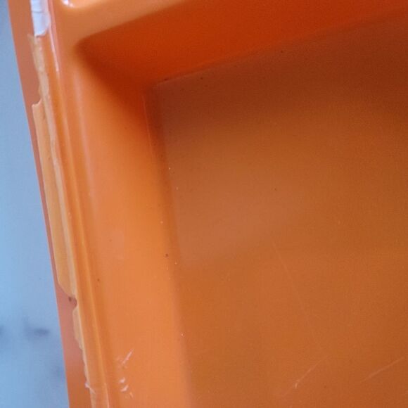 Bright orange plastic school lunch tray Anyware sectional plate toddler kids - Picture 2 of 3
